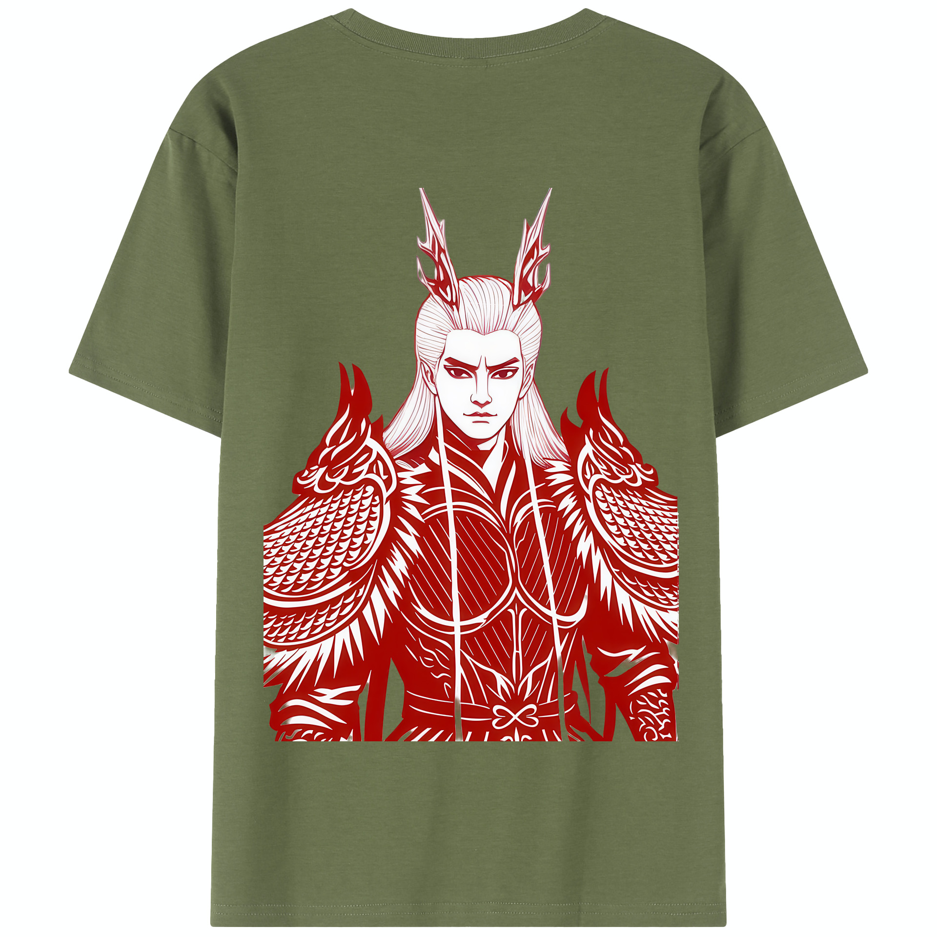 （画像用） Ne Zha 2 ナタ 魔童の大暴れ 綿100％半袖Tシャツ（背面プリント）
